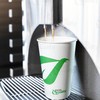 16 oz Compostable Paper Cups with White Flat Lids -