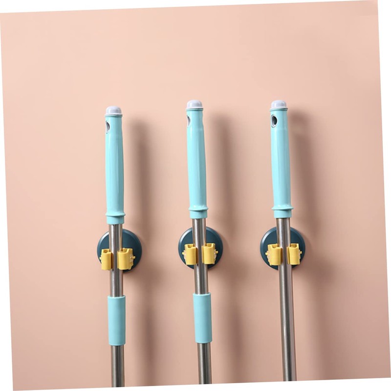 NOLITOY 3pcs Wall Mounted Mop and Broom Holder Clips Slip