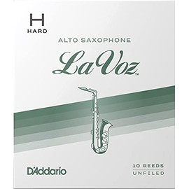 D'Addario La Voz Alto Sax Reeds - Alto Saxophone Reeds - RJC10HD - Unfiled Cut - Hard - 10-Pack