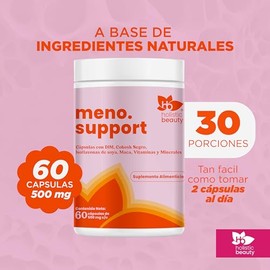 Meno Support Dim Cohosh Negro Brocoli Apoyo Natural Durante Menopausia Balance Hormonal Porciones Holistic Beauty