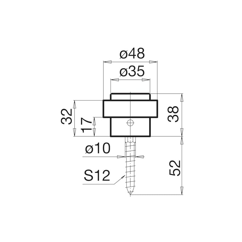 Base Wall-Mounted Door Stopper Ø 48 mm, Height: 38 mm,