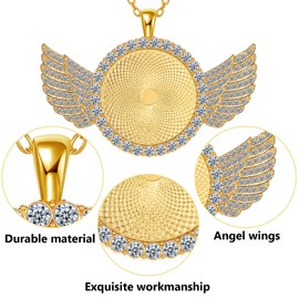 Hicarer Rhinestone Wing Bezel Pendant Trays Bezels for Jewelry Making Glass Cabochons Lobster Clasps Chains for DIY Jewelry Crafts Making Supplies(Silver, Gold, Rose Gold)