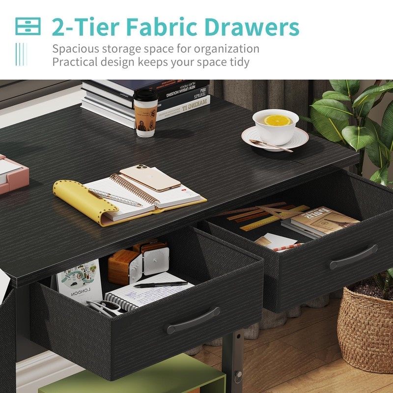 Small Portable Rolling Standing Desk - 32 Inch Adjustable Mobile