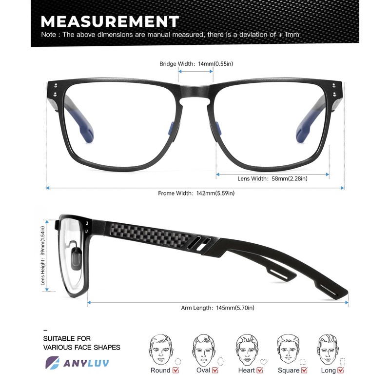 Blue Light Glasses Men Premium Mens Gaming Computer Glasses Clear