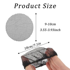 8 PCS Invisible Mesh Hair Nets Black Invisible Elastic Bun Covers Reusable Elastic Mesh Bun Cover for Ballet, Dance, Girls and Women