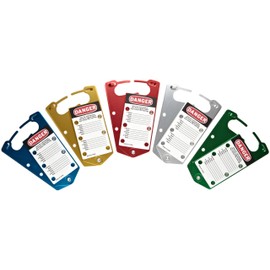 Brady Anodized Aluminum Labeled Lockout Hasp, 5 Color Assortment (Pack of 5)