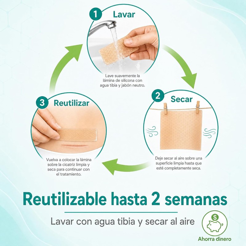 Parches Silicona para Cicatrices – Láminas Reutilizables para Cesárea y