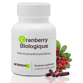 Organic Cranberry * Titrated 10% in Proanthocyanidins * 360 mg / 30 Vegetable Capsules * Prevention of Urinary Tract Infections * Controlled Quality by Certificate of Analysis * 100% Satisfied or