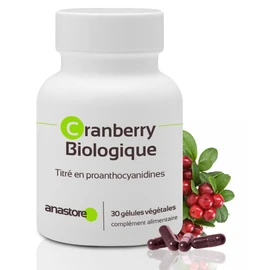Organic Cranberry * Titrated 10% in Proanthocyanidins * 360 mg / 30 Vegetable Capsules * Prevention of Urinary Tract Infections * Controlled Quality by Certificate of Analysis * 100% Satisfied or