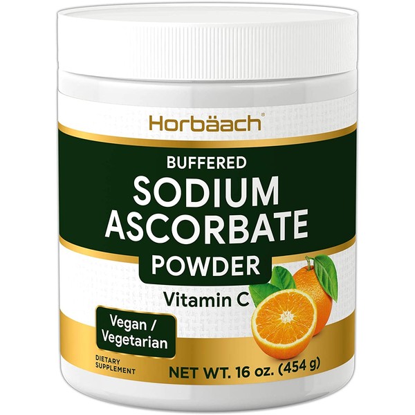 Sodium Ascorbate Vitamin C Powder | 16 oz | Buffered | Vegetarian, Non-GMO, Gluten Free | by Horbaach