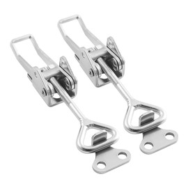 RiaYer Premium Toggle Clamp Kit, 304 SS Adjustable Locking Mechanism (91-104mm/3.6-4.1 Inch), 2-Pack Durable Quick Latches for Storage & Display Cases