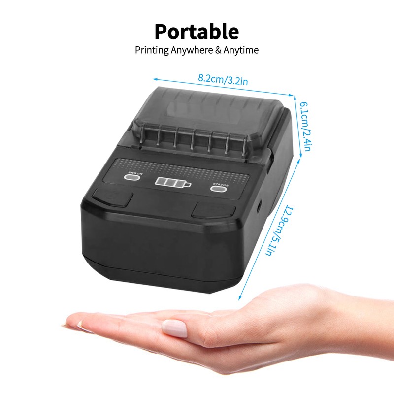 Portable 58mm Thermal Receipt Printer Wireless BT Mini Bill Ticket