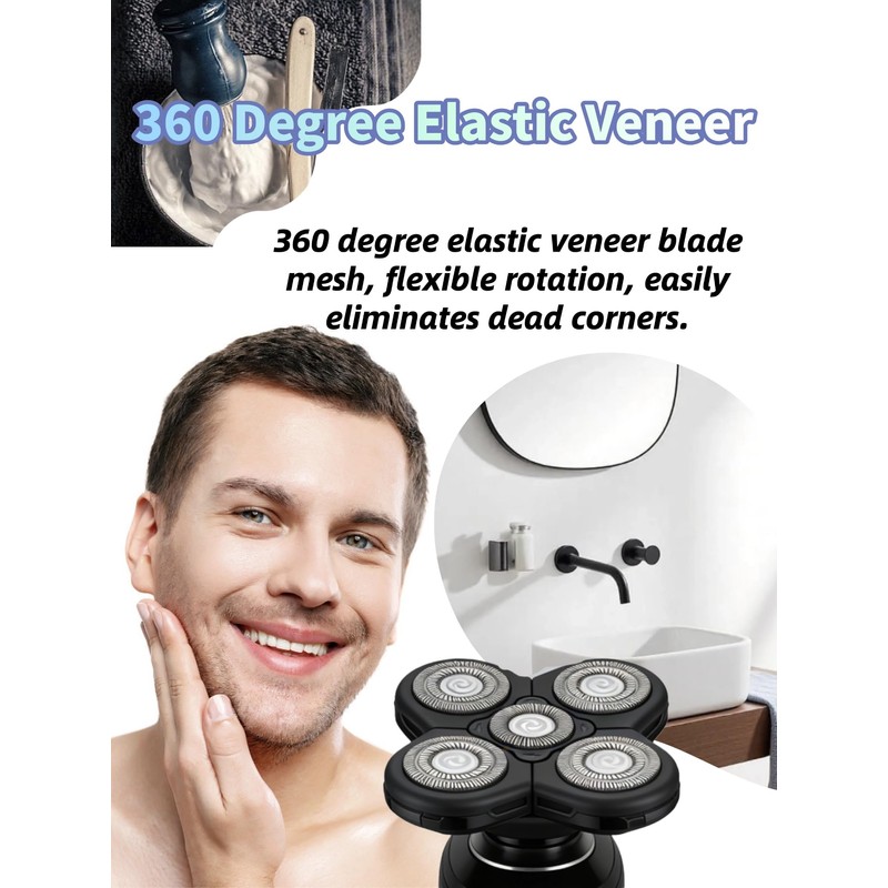 3 Pcs 5-Blade Universal Head Shaver for freebird replacement blades,