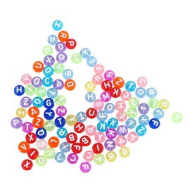 Gadpiparty 1000Pcs Transparent Multicolor Letter Beads for DIY Jewelry Making Safe Alphabet Beads for Bracelets Necklaces Keychains Creative Craft Supplies Random Letters