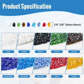 KIJOU Yellow Sea Glass Stones - 2lb Bright Decorative Pebbles (1/4–3/8 Inch) for Summer Crafts, Vase Decor, and Garden Accents