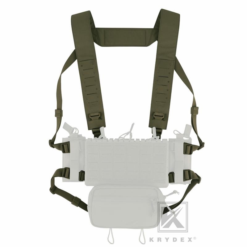 Krydex Tactical Chest Rig Padded Shoulder Strap Laser Cut H-Harness