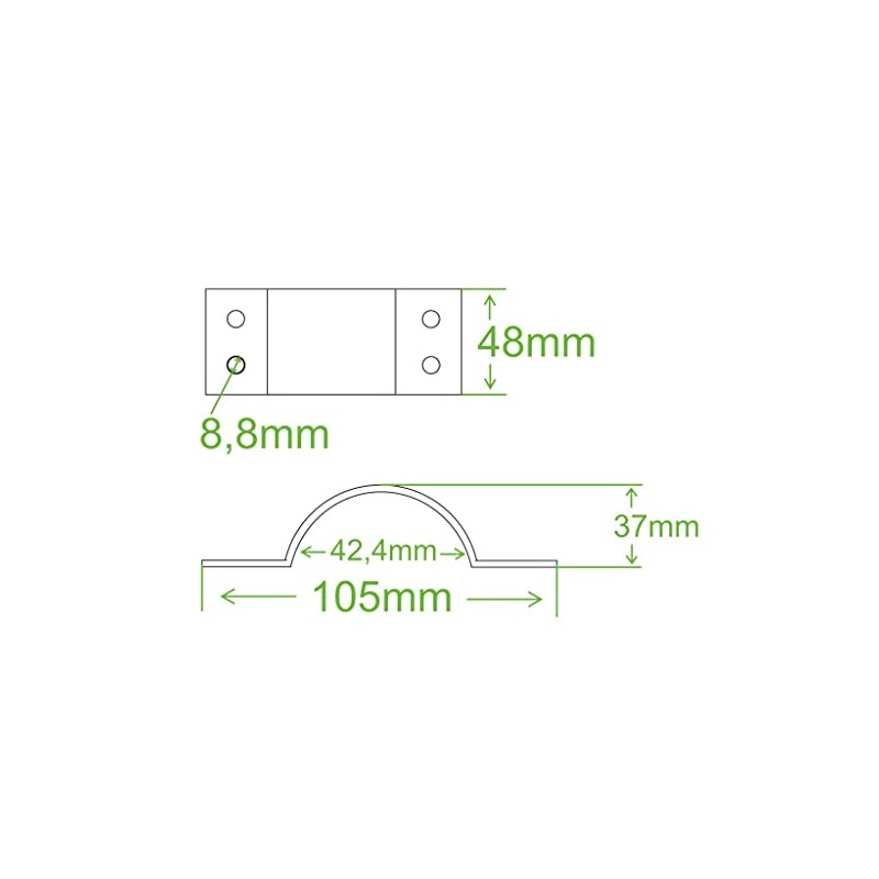 Pack of 2 Pipe Clamps for Pipes with 40 -