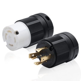 STARELO 30Amp,Locking Plug/ Connector for Generator Set,NEMA L14-30P & L14-30C,125/250V 3 Pole 4 Wire Grounding Electrical Replacement Industrial Grade UL/ETL Listed.(L14-30P&L14-30C Set)