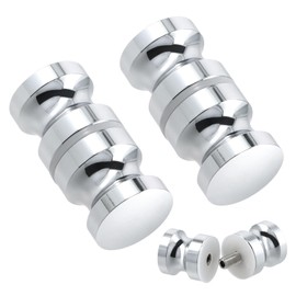 Anseom Pack of 2 Shower Door Knobs, Shower Door Handles, Double-Sided, Aluminium Alloy Shower Door Handles, Shower Cubicle Handle, Chrome Shower Door Knob, Glass Door Handle, Suitable for Bathroom,