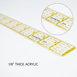 KEARING 1" x 12" Quilting Ruler, Non-Slip Acrylic Sewing Ruler for Cutting Fabric, Clear Mini Quilting Ruler for Pattern Making and Sewing Projects