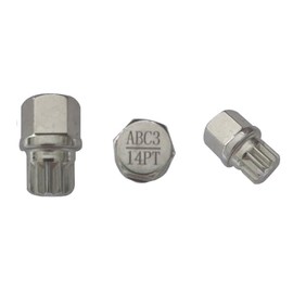 M&S Security Master Anti Theft Car Locking Wheel Nut Bolt Key Compatible with VW Volkswagen ABC 3/14 14 Spline for Caddy Golf Jetta Passat Polo Tiguan Touran Transporter