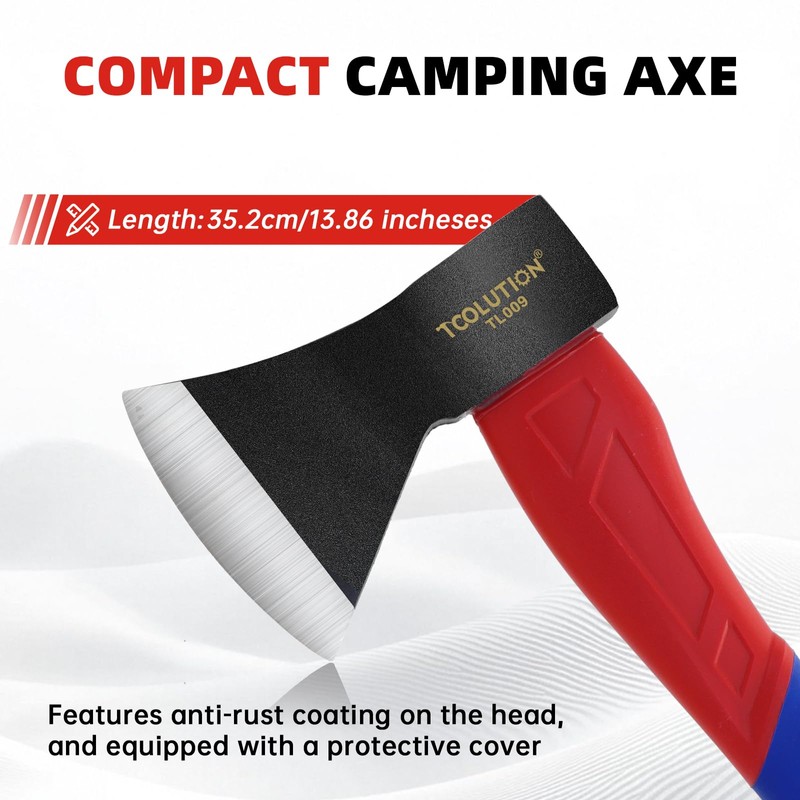 TOOLUTION Camping Hatchet – Outdoor Axe for Wood Splitting, Kindling,