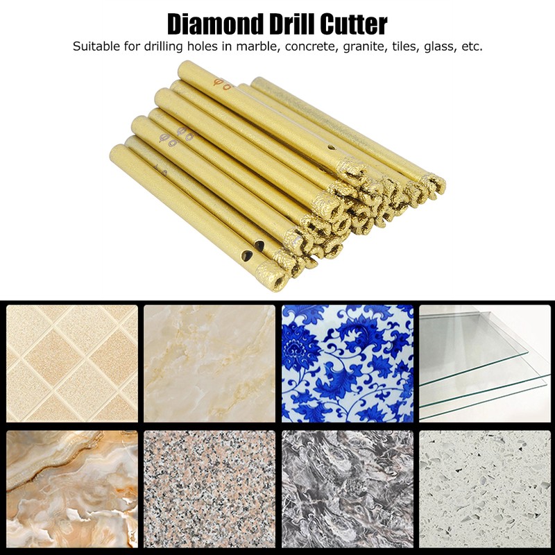 20PCs Hand Electric Drill Bit Brazing Hole Opener Gold 6mm