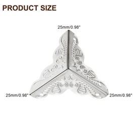 uxcell 36 Pcs Box Edge Guard, 25mm Decorative Box Corner Cover, Corner Protector, Vintage Stair Dust Corners with Screws, Silver