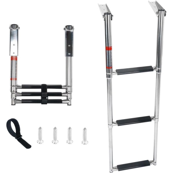 Amarine Made Boat Ladder 3 Step Telescoping Swim Marine Ladder