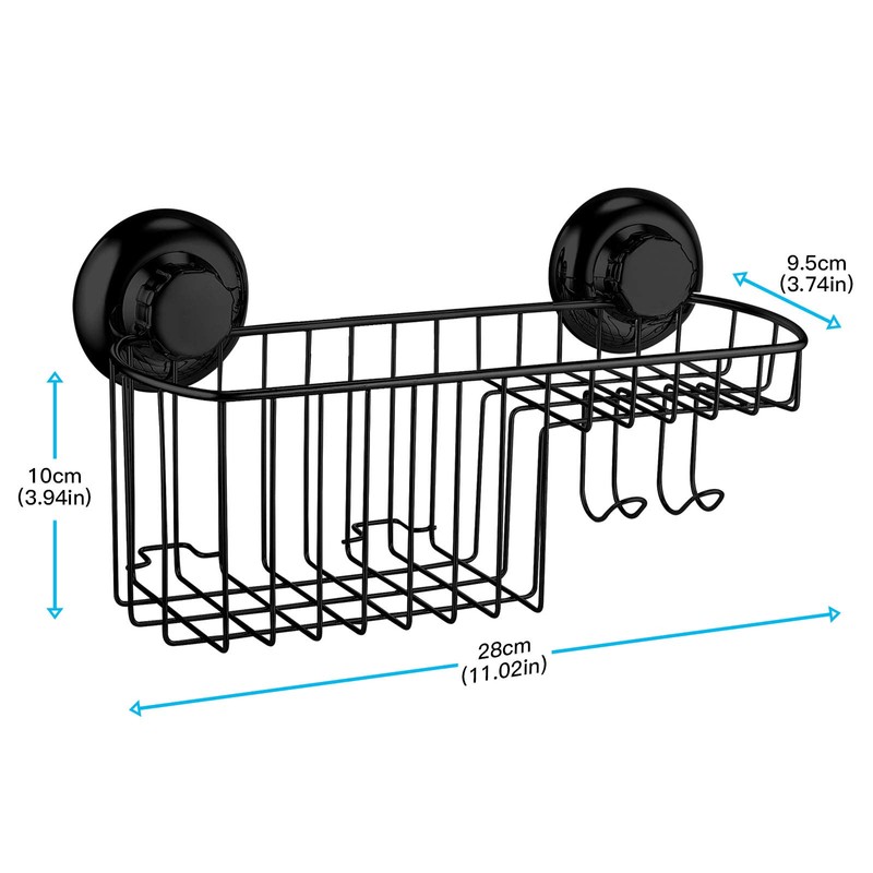 MaxHold No-Drilling/Suction Cup Multi-Functional Combo Basket - Vaccum System -