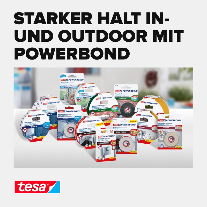 tesa Powerbond Outdoor – Double Sided Outdoor Mounting Tape –