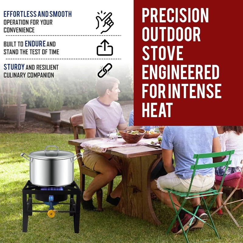 Sonret Single Burner Propane gas Stove-Square outdoor propane burner heavy