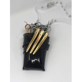 Tenn's Shop 7-Piece Scissor Case, Black, Clear, Transparent, Hairdresser, Barber Trimmer, Florist, Clear Case