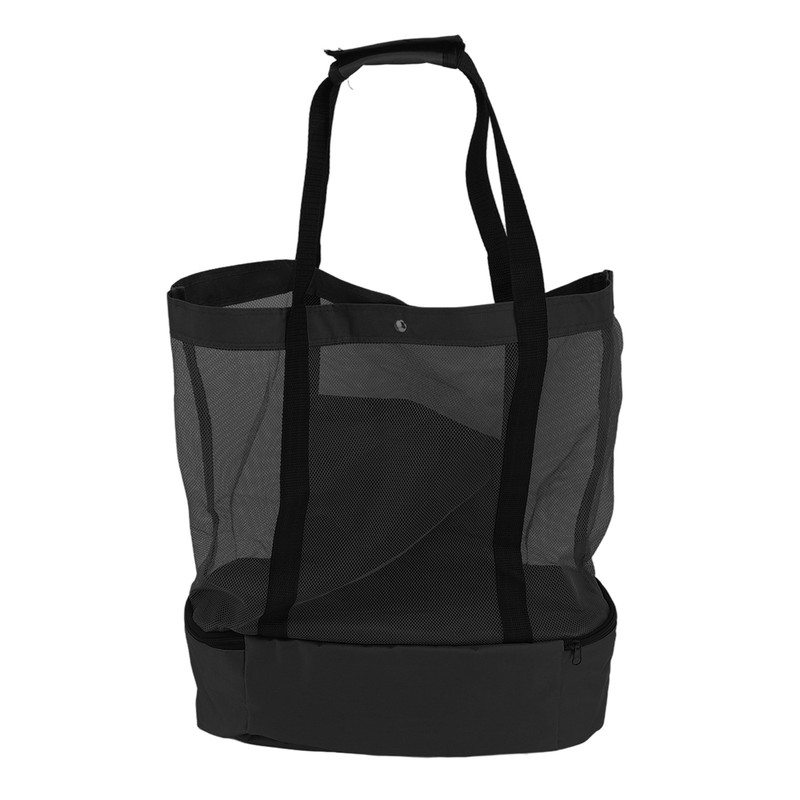 Mesh Beach Bag Multifunction Mesh Design Top Zipper Keep Freshness