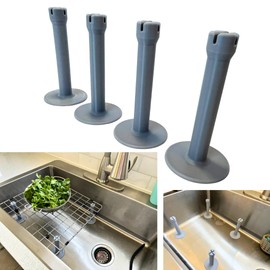 1058 Designs GridRisers - Standoff Feet for Kitchen Sink Grids - Turn Your Sink Grid to an Elegant in-Sink Dish Rack That Elevate and Help Dry Your Dishes Faster