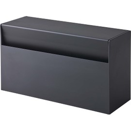 Yamazaki 5442 Wall Paper Holder, Black, Approx. W 9.6 x D 3.4 x H 5.3 inches (24.5 x 8.7 x 13.5 cm), Tower, Paper Towel Case