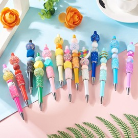 Spritewelry Rhinestone Beaded Pens Bling Crystal Beadable Pens 10 Pcs DIY Plastic Fancy Diamond Ball-Point Pen for DIY Pen Decorations Supplies Office School - Green