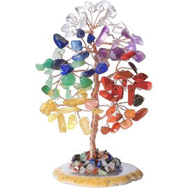 FASHIONZAADI 7 Chakra Tree of Life Decor, Crystal Tree for Positive Energy, Gemstones Spiritu