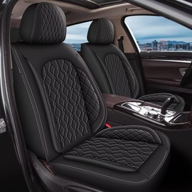 DISUTOGO 2 Front Car Seat Cover Fit for Hyundai Venue 2020-2023 2024, Faux Leather for Venue Seat Covers Waterproof Auto Seat Cushion Protector Compatible Airbag (2 Seats,Black)