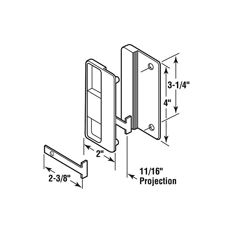 Slide-Co 121803 Mortise Style Screen Door Latch and Pull, Black