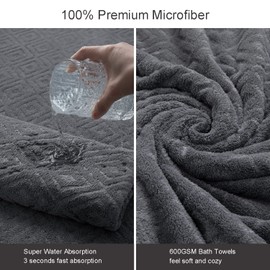 4 Pack Large Bath Towels Set 35"x70" Grey Oversized Bath Sheet Chair Towels, 600 GSM Ultra Soft & Absorbent Towels for Bathroom, Quick Dry Towel for Gym Hotel Camp Pool