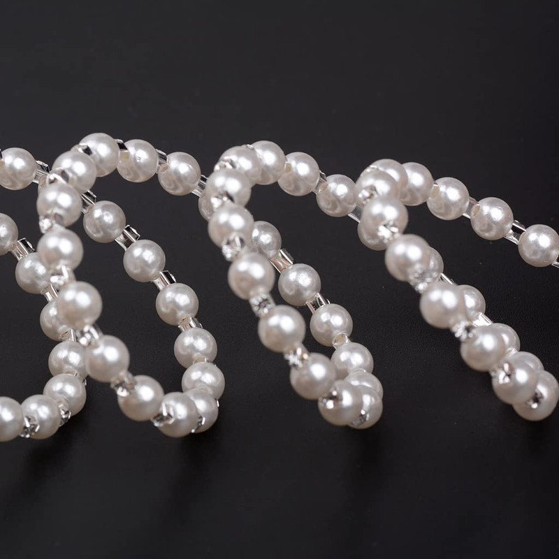 Fuqimanman2020 Multi Row Imitition Pearl Stretch Bracelet Stackable Crystal Strand