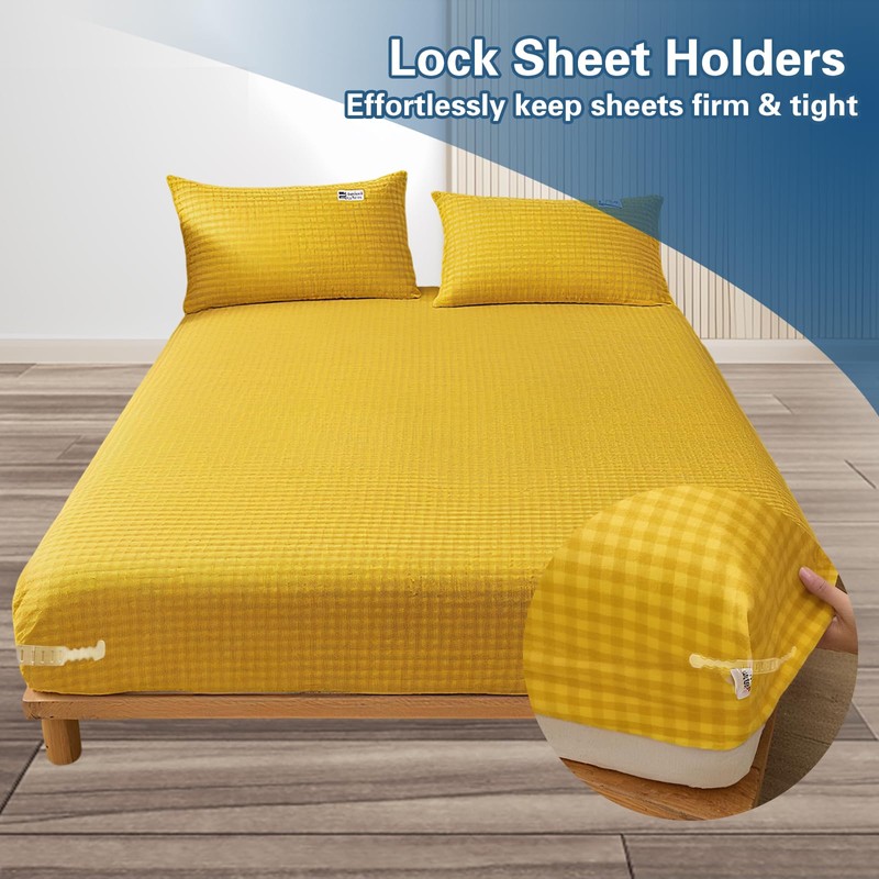 DIFENLUN 4-Piece Sheet Keeper, Keeper Keeps Sheets Tight, no More