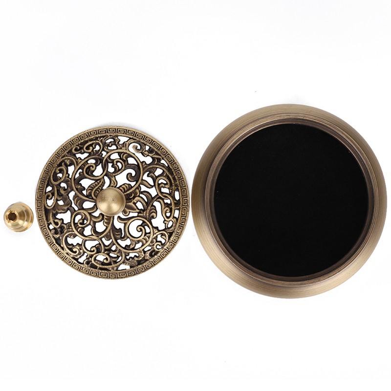 Household Brass Incense Burner Incense Burner Holders Craft Decoration (Round