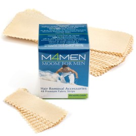 MOOM Waxing Hair Removal Strips for Men Polycotton, Specially Engineered for Maximum Hair Removal – Perfect for Back, Chest & Body Hair Wax (48 Count) 1 Pack
