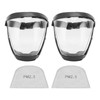 Protector Facial, Cinturón Elástico Desmontable Transparente 2 Piezas Cubierta Protectora