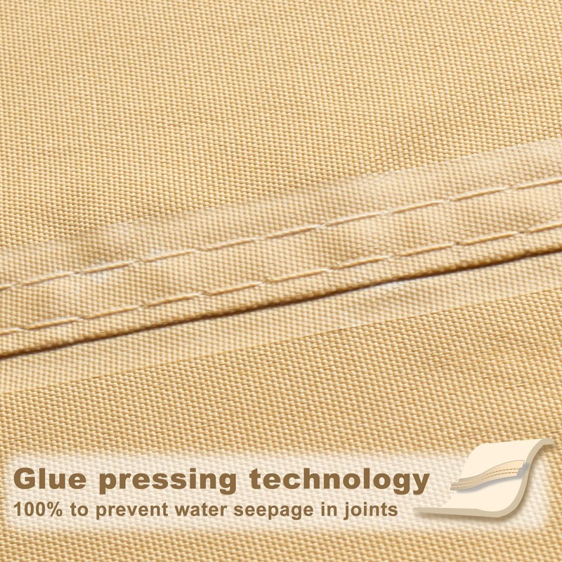 SUNNY GUARD 10'x10'x14' Waterproof Shade Sail 95% UV Block Outdoor