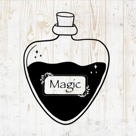 Mystical Witchy Wall Decals - Mystical Witchy Wall Stickers - Minimalist Witch Celestial Witchcraft Magic Wicca Silhouette - Car Window Tumbler Laptop Water Bottle Bedroom Room Home Decor DWSV12862