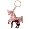 TE-Trend Pack of 12 Unicorn Horse Keyrings Glitter Sequins Chain