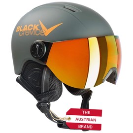 Black Crevice Leogang Children's Visor Helmet, Matt Gun/Orange, 48-52 cm